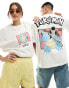 ASOS DESIGN unisex oversized license Pokemon tee with Blastoise graphic prints in off white