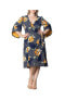 Фото #1 товара Plus Size Gemini Wrap Dress with Contrast Lined Sleeves