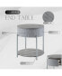 Фото #2 товара Yukino End Table, Gray High Gloss & Chrome Finish