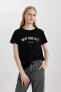 Kadın T-shirt Siyah C2581ax/bk81