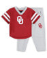 ფოტო #1 პროდუქტის Toddler Boys and Girls Crimson, Gray Oklahoma Sooners Red Zone Jersey and Pants Set