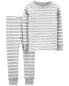 Kid 2-Piece Striped Snug Fit Cotton Pajamas 5