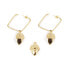 SQUARE ACORN earrings #shiny gold 1 u