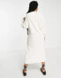 ONLY Petite knitted v neck maxi dress in cream Бежевый, L - EU 40-42 - фото #2