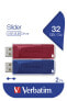 Фото #3 товара Verbatim Slider - USB Drive - 2x32 GB - Blue/Red - 32 GB - USB Type-A - 2.0 - Slide - 8 g - Blue - Red