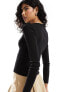 Mango jumper with clasp detail in black