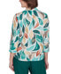 ფოტო #2 პროდუქტის Petite Abstract Leaf 3/4-Sleeve Shirt