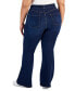 Фото #2 товара Trendy Plus Size Curvy Pull-On Flare-Leg Jeans