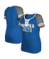 ფოტო #1 პროდუქტის Women's Royal Indianapolis Colts Raglan Lace-Up T-shirt