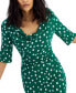Women's Polka-Dot Drape-Neck Sheath Dress