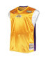 Фото #2 товара Men's Gold, Purple Los Angeles Lakers Hardwood Classics Big and Tall On-Court Shooting V-Neck Shirt