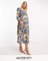 Фото #2 товара Nobody's Child Maternity Rosie long sleeve midi dress in blue floral