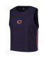 Women's Navy Chicago Bears Ombre Wordmark Classic Cropped Tank Top