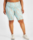 Фото #1 товара Plus Size Compression Geo-Print 10" Bike Shorts, Created for Macy's