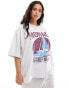 Фото #3 товара ASOS DESIGN Curve boyfriend fit t-shirt with monaco yacht graphic in ice marl