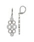 ფოტო #1 პროდუქტის Stainless Steel Polished Crystal Circles Dangle Earrings