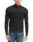 Фото #1 товара Bruno Magli Plaited 1/4-Zip Wool Mock Sweater Men's