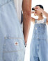 Dickies classic denim dungarees in vintage light blue Vintage Aged Blue, S - фото #4