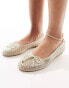 Фото #1 товара Steve Madden embellished flat shoe with bow in champagne