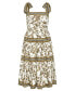 Фото #2 товара Plus Size Alison Straight Neckline Midi Border Dress