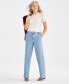 Фото #1 товара Petite High-Rise Wide-Leg Jeans, Created for Macy's