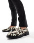 Фото #1 товара Truffle Collection chunky penny loafers in cow print