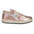 Фото #1 товара Diadora Mi Basket Row Cut Metallic Used Lace Up Womens Pink Sneakers Casual Sho