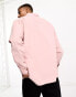 ASOS DESIGN 90s oversized cord shirt with double pockets in light pink