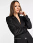 Фото #1 товара River Island – Jacquard-Blazer in Schwarz mit Strassbesatz, Kombiteil