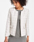 ფოტო #1 პროდუქტის Women's Tweed Collarless Open-Front Blazer