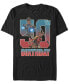 Фото #1 товара Men's Marvel Black Panther Shuri and Okoye 50th Birthday Short Sleeve T-Shirt