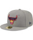 Головной убор New Era мужской серый Chicago Bulls Color Pack 59FIFTY Fitted Hat 7 3/8 - фото #4