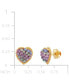 Фото #4 товара Children's Crystal Heart Stud Earrings in 14k Gold