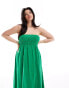 Esmee Curve ruched maxi beach dress in green