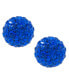 ფოტო #3 პროდუქტის Crystal 6mm Pave Stud Earrings in Sterling Silver. Available in Clear, Blue or Red