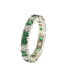 Suzy Levian Sterling Silver Cubic Zirconia Alternating Stone Eternity Band Ring
