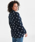 Фото #3 товара Petite Ikat Icon Tiered Button-Front Tunic, Created for Macy's