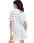 Selected Femme boxy t-shirt in light blue stripe