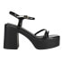 Фото #1 товара Chinese Laundry Avianna Block Heels Platform Dress Womens Black Dress Sandals B