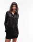 Topshop oversized sequin shirt in black 40 - фото #6