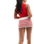 Kaiia knitted shorts in cream and red stripe Creme & Rot, 46 - фото #4