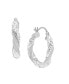 ფოტო #2 პროდუქტის Clear Crystal Twisted Click Top Hoop Earring in Silver Plate or Gold Plate