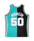 Men's David Robinson Black, Teal San Antonio Spurs Hardwood Classics 1998-99 Split Swingman Jersey