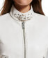 Фото #4 товара Faux-Leather Latch Collar Lined Moto Racer Jacket