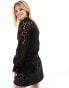 New Look lace knitted top in black