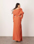 Фото #4 товара ASOS EDITION premium plisse long sleeve drapey maxi dress in rust