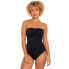 Фото #8 товара Time and Tru Bandeau Twist Front One Piece Swimsuit Women’s Medium Black Nylon