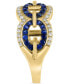 ფოტო #4 პროდუქტის EFFY® Sapphire (3/8 ct. t.w.) & Diamond (1/4 ct. t.w.) Openwork Statement Ring in 14k Gold