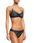 Фото #1 товара Letarte Luxe 279900 Women's Montauk Bralette Bikini Top, Black/White, Small