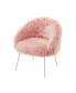 Ana Faux Fur Accent Chair with Metal Legs